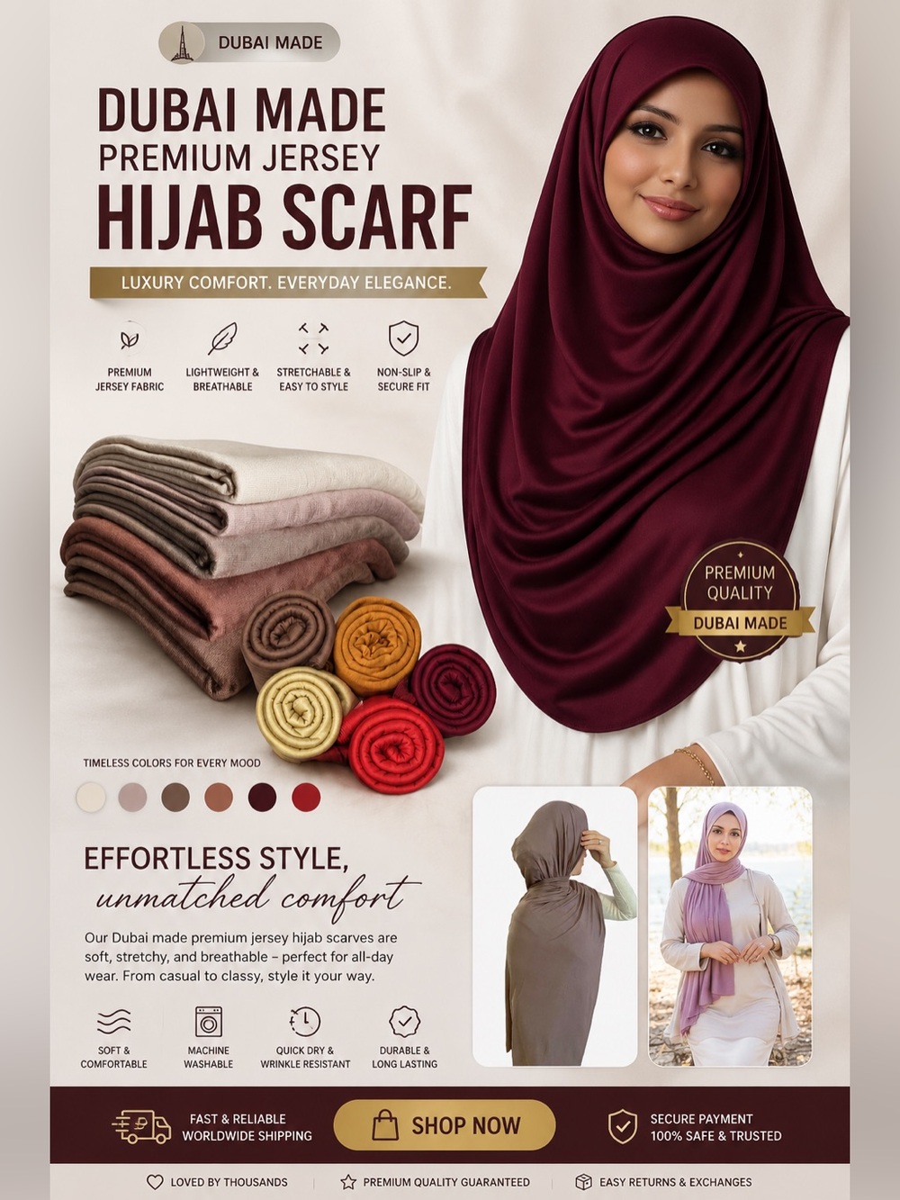 This listing is created for live show dubai made primium jersey hijab scarf